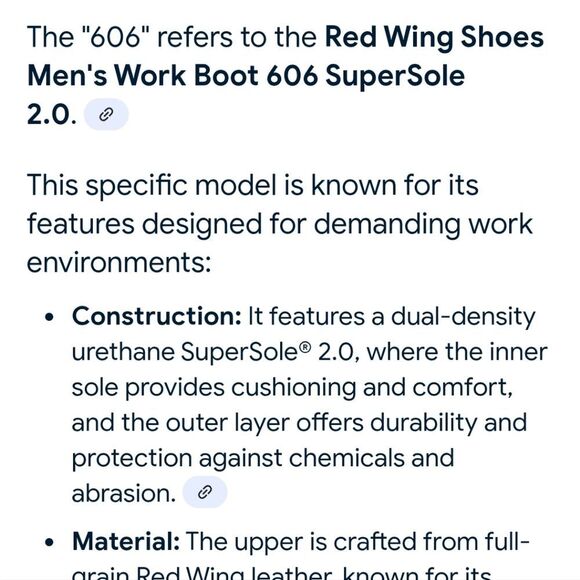 Red Wings 606 Supersole 2.0 Soft Toe Boot Size 15 D main image 8